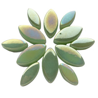 Mosaiksteinen Elipsenform Perle Glas Hellgrün