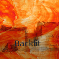 Glass Plate Orange Wispy