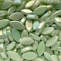 Mosaiksteinen Elipsenform Perle Glas Hellgrün