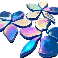 Verre Mosaique - glass mosaic -Glasmosaik-glasmozaïek-Bloemblaadjes Glas Parelmoer Blauw - mosaicshop