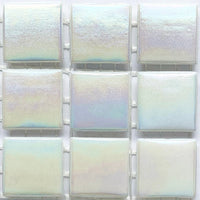 Verre Mosaique - glass mosaic -Glasmosaik-glasmozaïek-Glasmozaiek Iriserend 20mm Diamantwit - mosaicshop