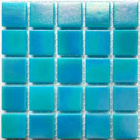 Verre Mosaique - glass mosaic -Glasmosaik-glasmozaïek-Glasmozaiek Iriserend 20mm Zee - mosaicshop