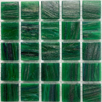 Verre Mosaique - glass mosaic -Glasmosaik-glasmozaïek-Glasmozaiek met Goud Dooradert 20mm Bosgroen - mosaicshop