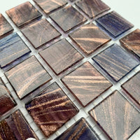 Verre Mosaique - glass mosaic -Glasmosaik-glasmozaïek-Glasmozaiek met Goud Dooradert 20mm Indigo - mosaicshop
