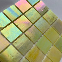 Verre Mosaique - glass mosaic -Glasmosaik-glasmozaïek-Glasmozaiek Tiffany Glacier 20mm Citroengras - mosaicshop