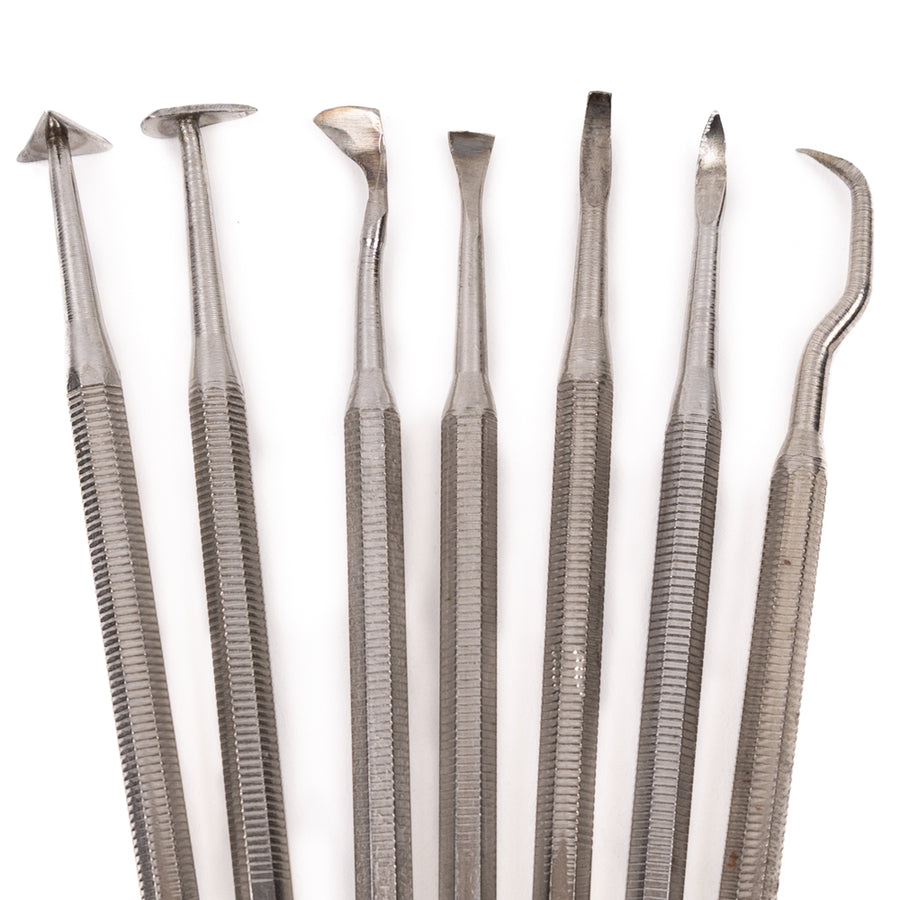modeling spatula - 7 pieces -metal - detail