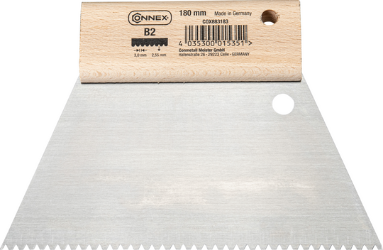 Connex – Zahnspachtel – 180 mm – B2 2,9 × 2,7 mm