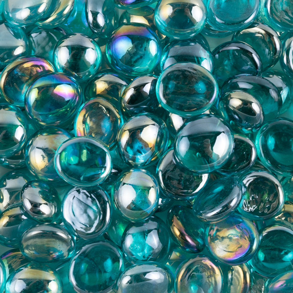 Glasdruppels  16-20mm Diamantcyaan