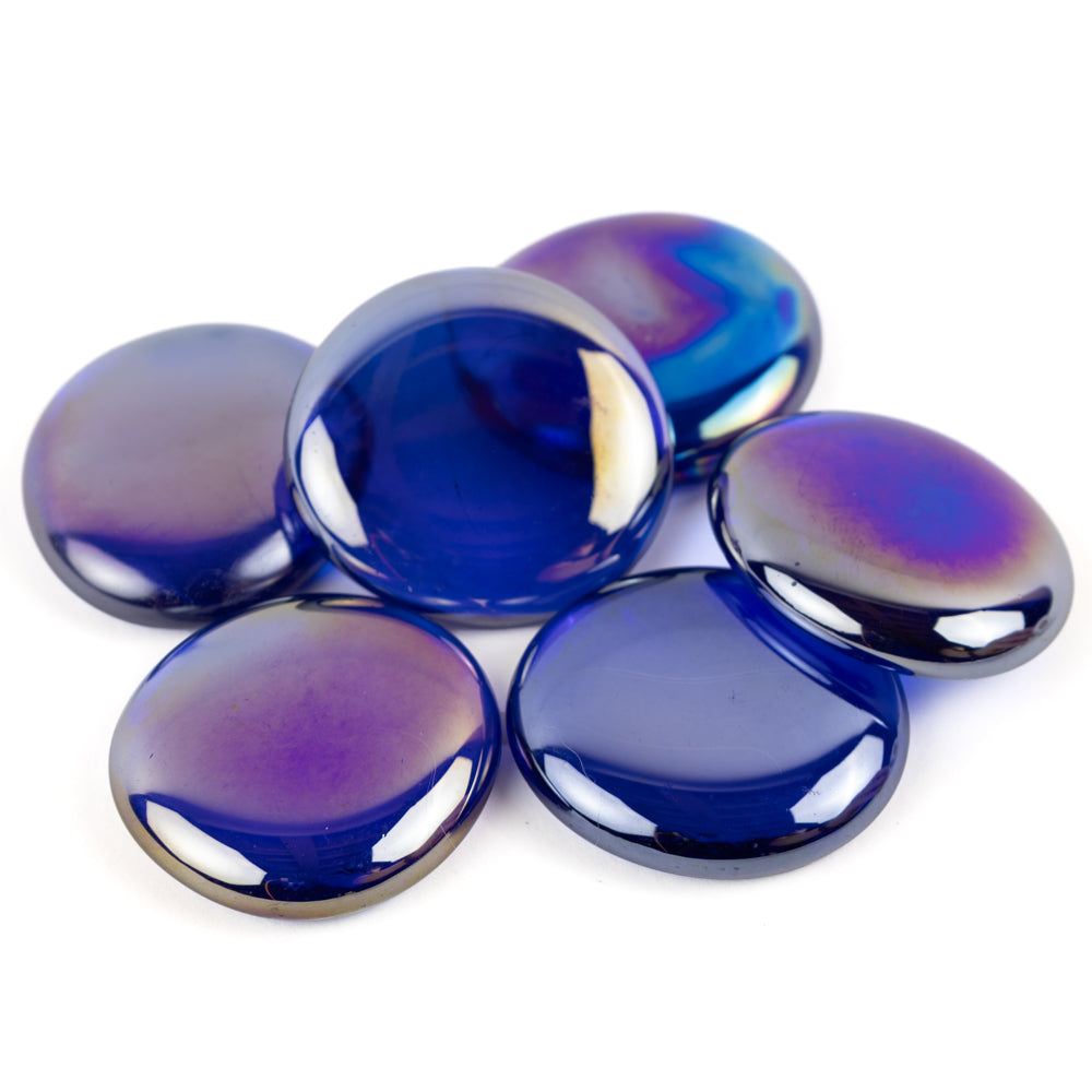 Glasdruppels XL  30-36mm Diamantblauw