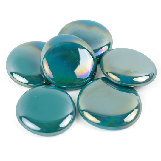 Glasdruppels XL 30-36mm Opaalcyaan