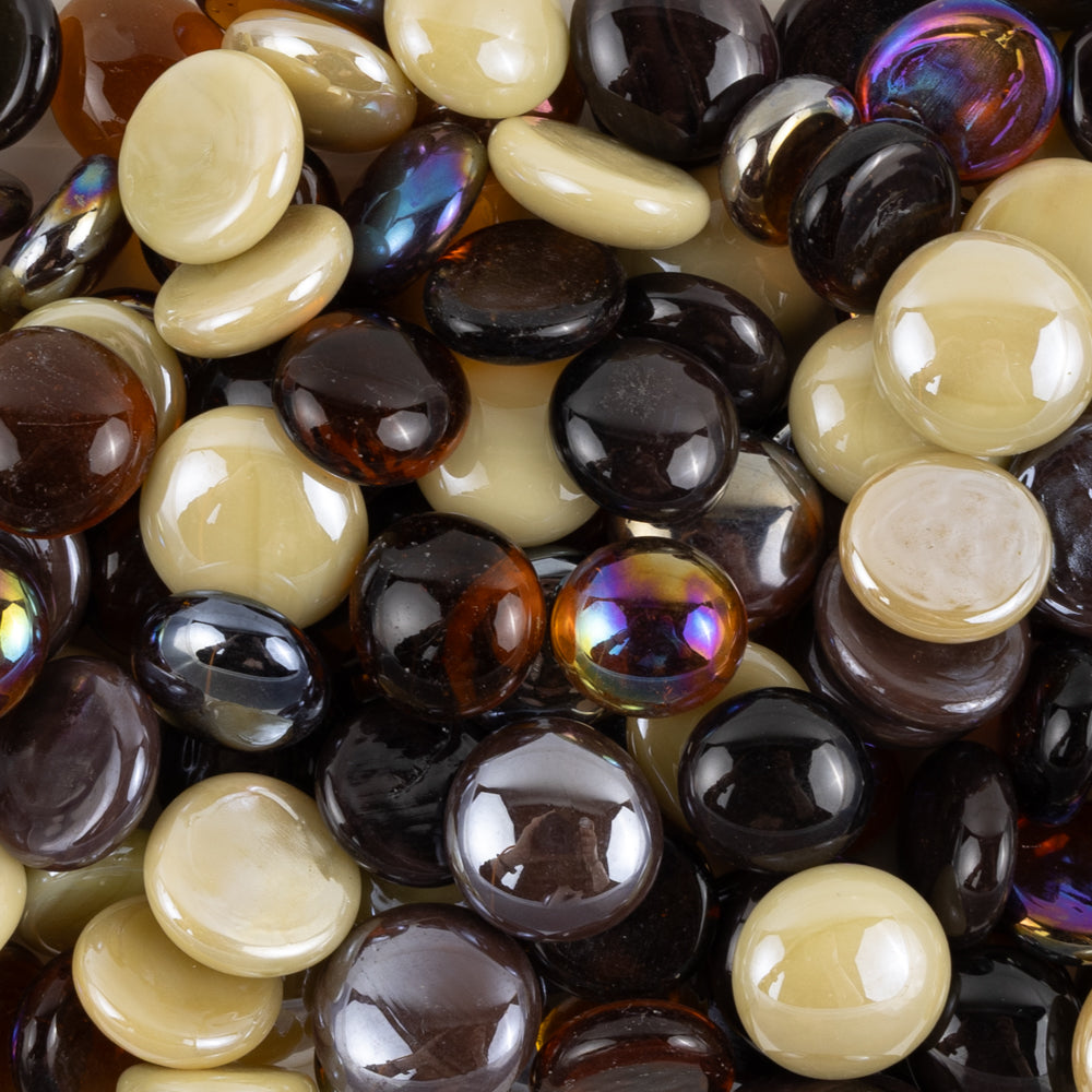Glass Nuggets  16-20mm Karamel Mix
