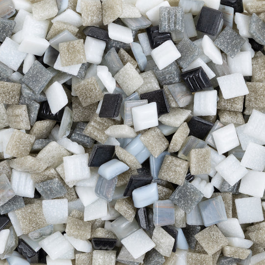 Glass Mosaic Grey Mix 10mm