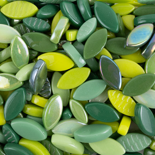 Mosaiksteinen Elipsenform Glas  Grün Mix