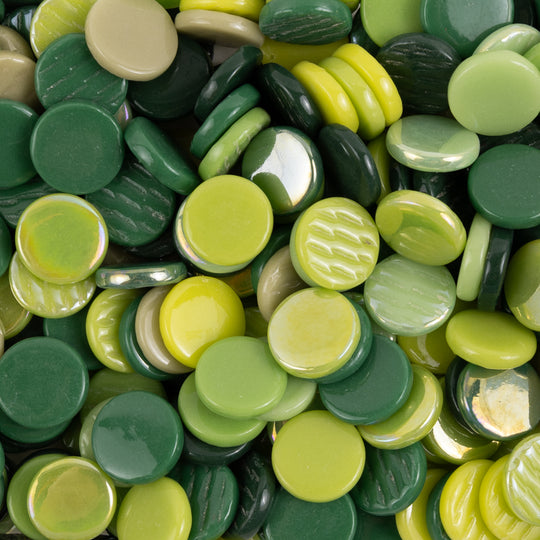 Ronde Glastegel 18mm Groen Mix