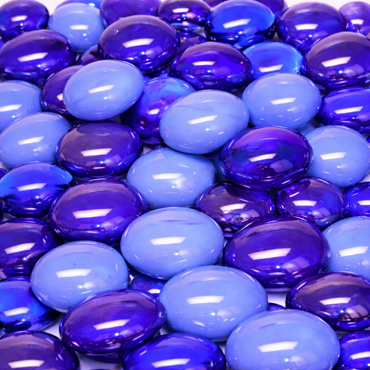 Glasdruppels  16-20mm Blauw Mix