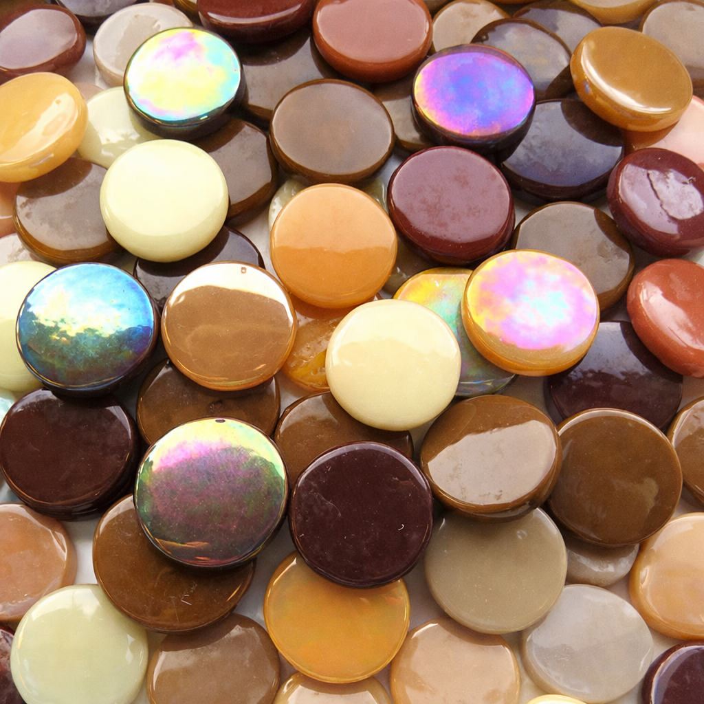 Glas-Pastillen 18mm Braunmix