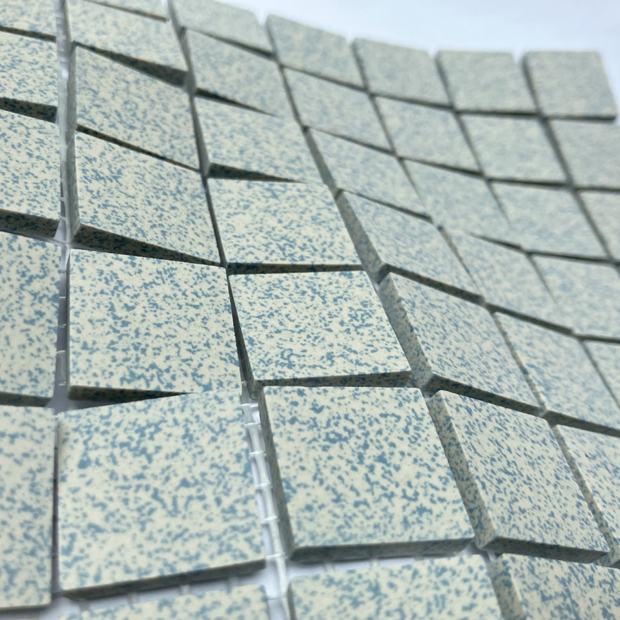 Winckelmans Bleu 208 Mouchetés – matt 20x20 mm mosaic tiles on mesh