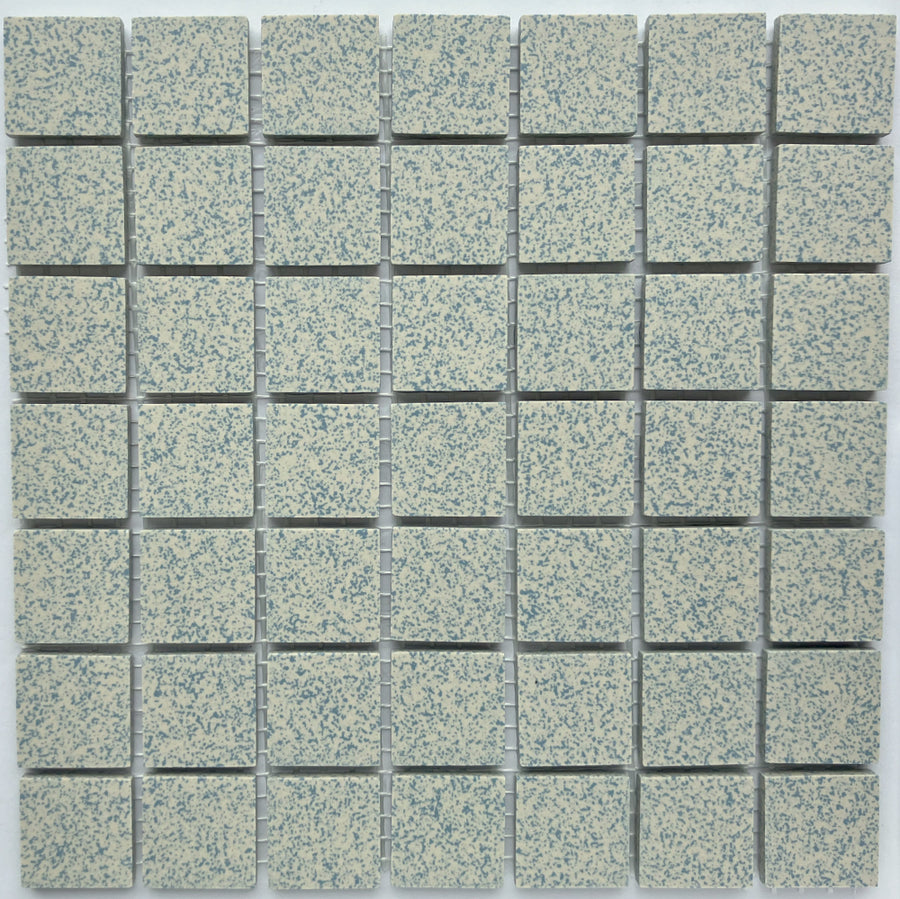 Winckelmans Bleu 208 Mouchetés – matt 20x20 mm mosaic tiles on mesh