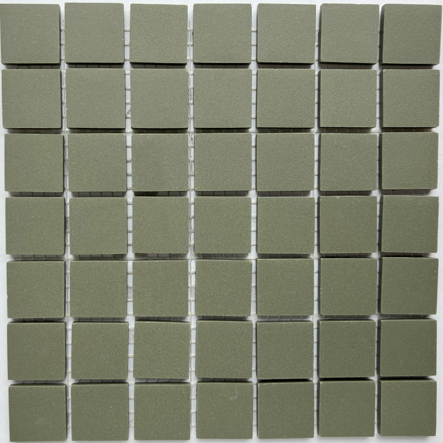 Winckelmans Vert Australien – matte Mosaikfliesen im Format 20x20 mm auf Netz