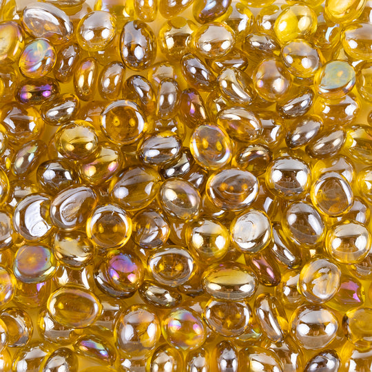 Mini Glass Nuggets 9-13mm  Yellow Diamond