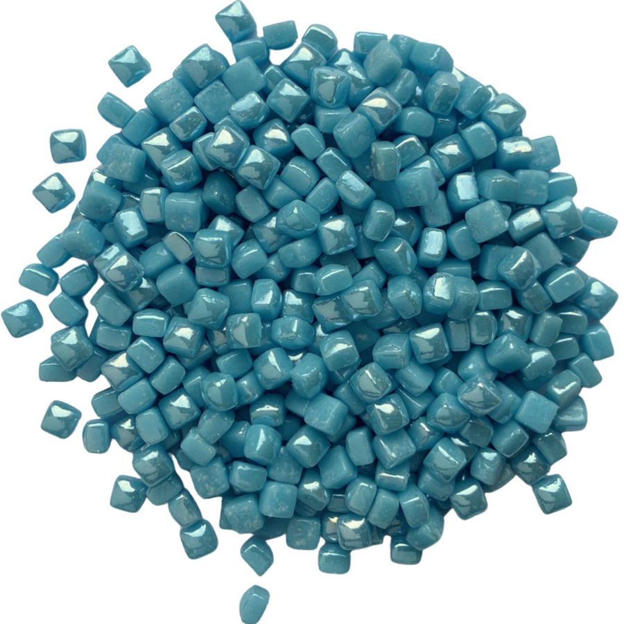 Micro Glass Cubes Iridised 4,8mm  Turquoise