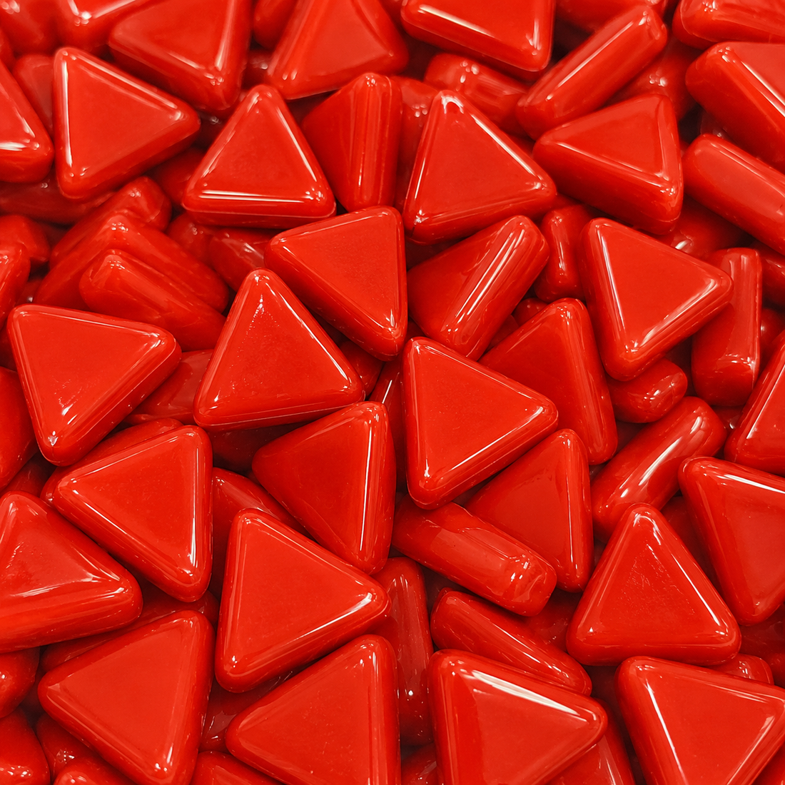 Mini Glasmosaik Dreieck Klar Rot