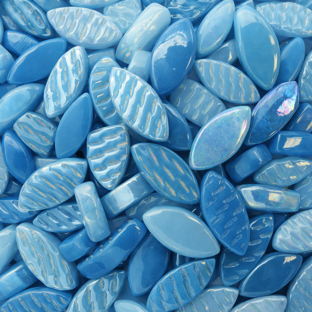 Mosaiksteinen Elipsenform Glas  Türkis Mix