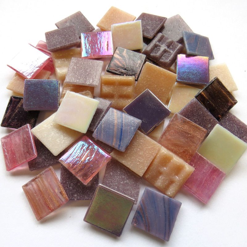 Glass Mosaic Violet Mix 10mm