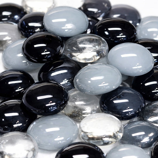 Glasdruppels  16-20mm Wit Zwart Grijs Mix