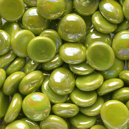 Glasdruppels  16-20mm Opaalkiwi