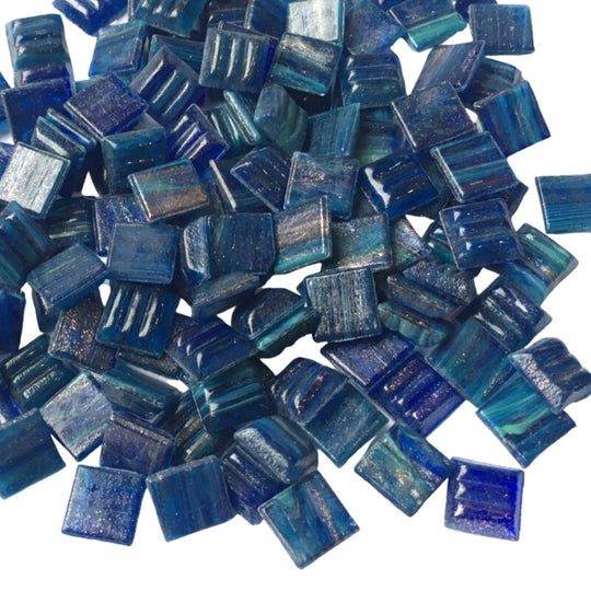 Glasmozaiek met Goud Dooradert 10mm Pauwenglans