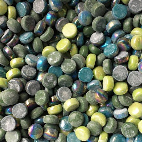 Glasrunden 12mm  Dunkelgrün-Mix