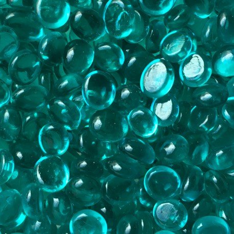 Mini Glass Nuggets 9-13mm  Teal Crystal