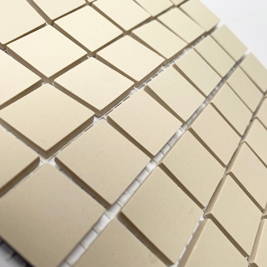 Winckelmans Blanc – matte Mosaikfliesen im Format 20x20 mm auf Netz