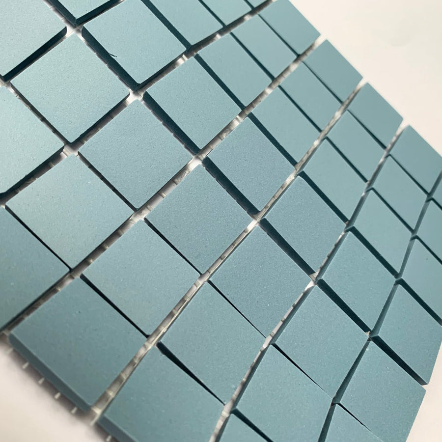 Winckelmans Bleu – matt 20x20 mm mosaic tiles on mesh