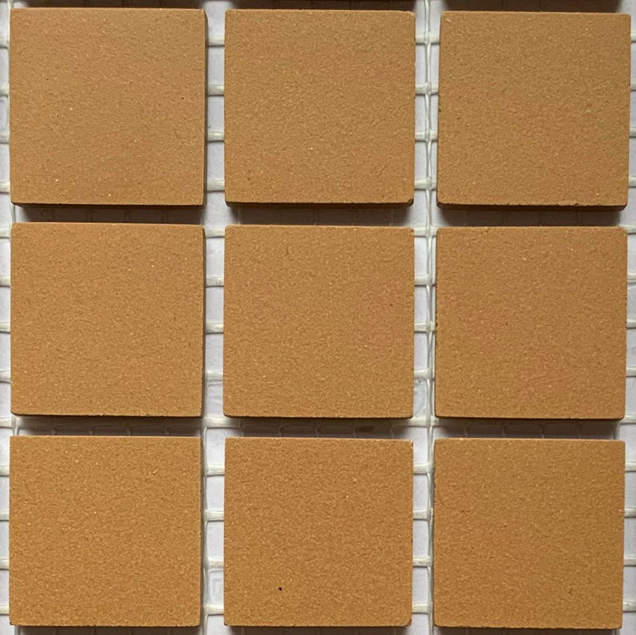 Winckelmans Caramel – matt 20x20 mm mosaic tiles on mesh