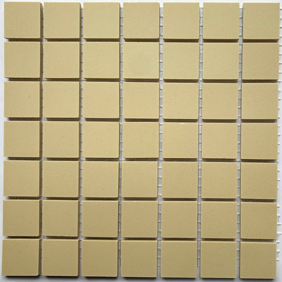 Winckelmans Ivoire – matt 20x20 mm mosaic tiles on mesh