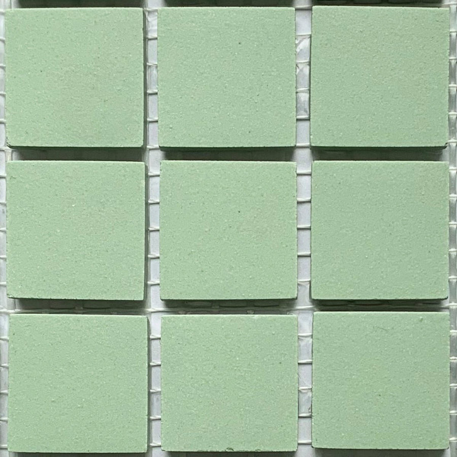 Winckelmans Pistache – matte mozaïektegels van 20x20 mm op gaas