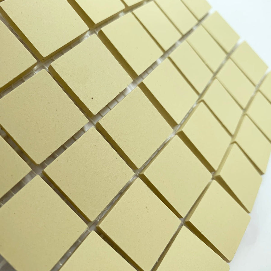 Winckelmans Vanille – matt 20x20 mm mosaic tiles on mesh